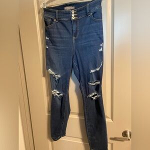 Super soft distress denim leggings